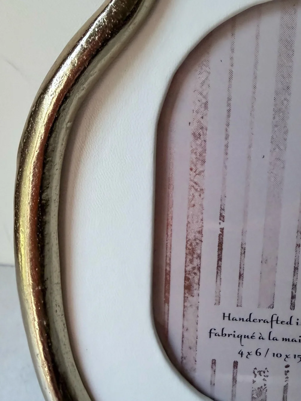 Organic gold metal irregular oval shape picture frame